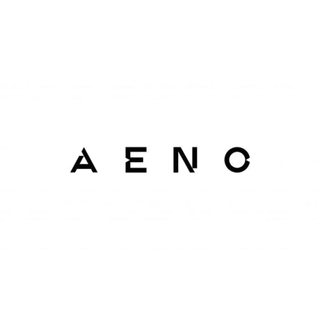 Schwarze stilisierte Buchstaben mit der Aufschrift AENO auf weißem Hintergrund.