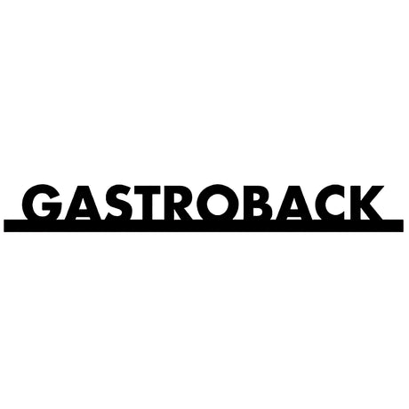 Das Wort GASTROBACK in fetten, schwarzen Großbuchstaben mit einer dicken Unterstreichung.