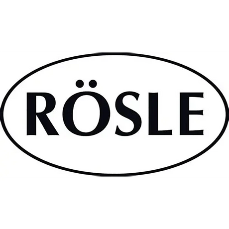 RÖSLE-Logo mit fetter schwarzer Schrift und ovalem Umriss auf weißem Hintergrund.