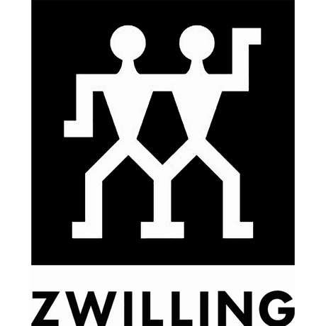 Zwei stilisierte, sich an den Händen haltende menschliche Figuren in Weiß auf einem schwarzen Quadrat, darunter das Wort ZWILLING.