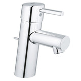 GROHE Concetto Einhand-Waschtischbatterie DN 15 in Chrom mit Zugstangen-Ablaufgarnitur und SilkMove Keramikkartusche